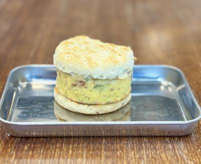 Biscuit Breakfast Sandwich- Bacon Swiss Frittata